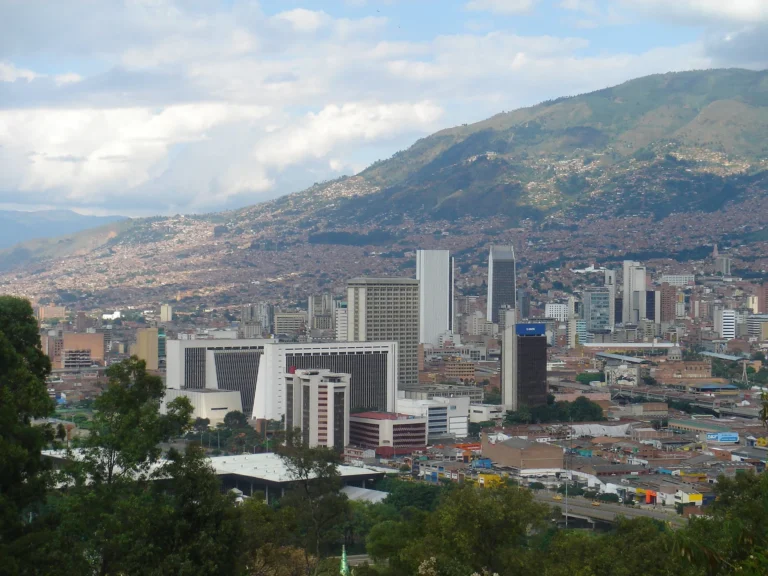 medellin downtown and mountains view