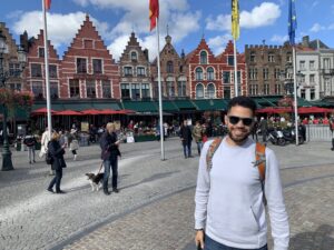 market square in bruges belgium