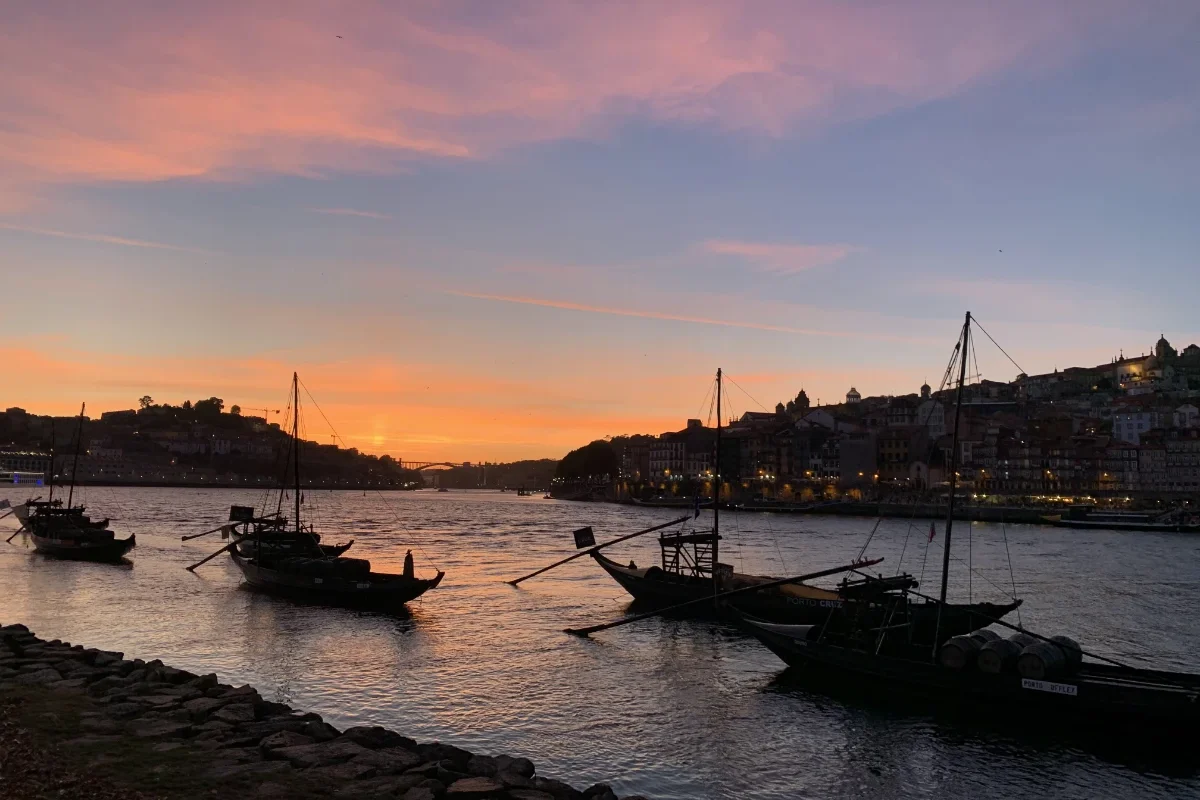 sunset in porto portugal
