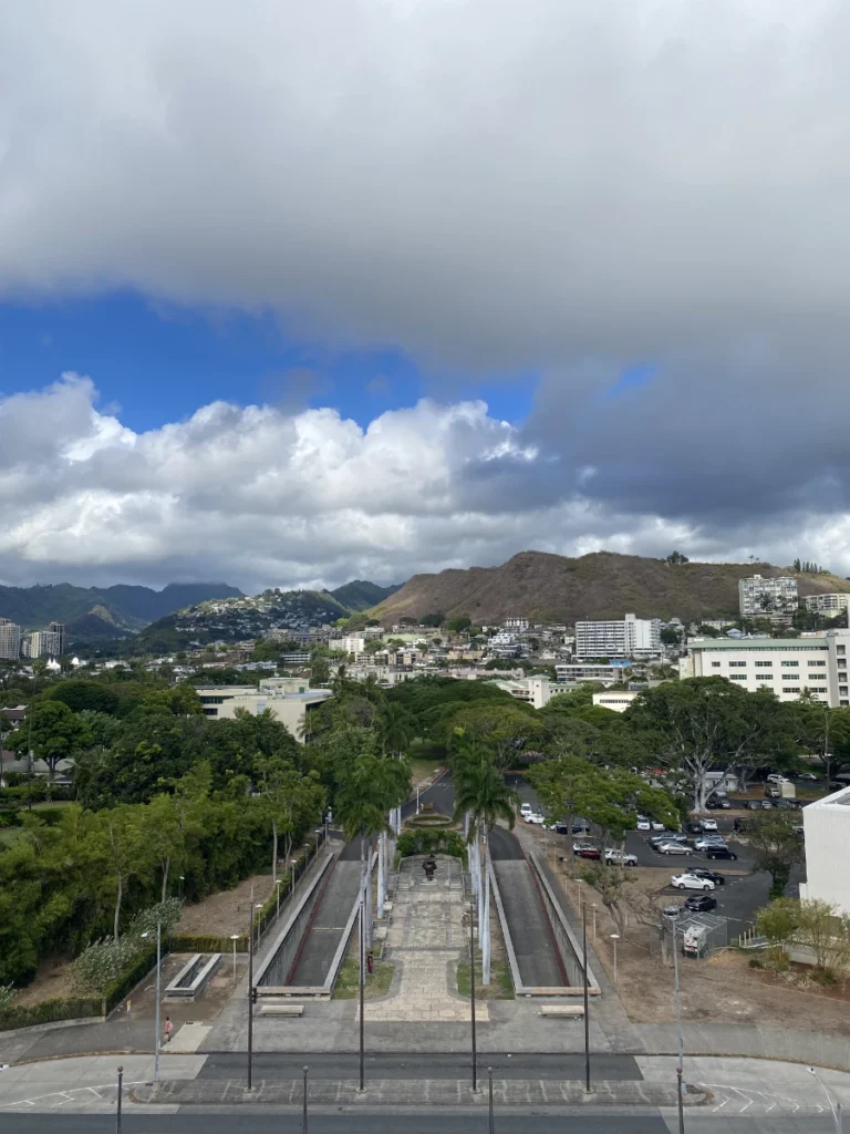 View from the Hawaii State Capitol overlooking downtown Honolulu