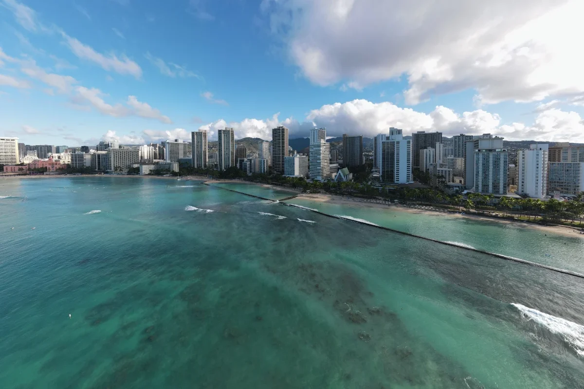 honolulu hawaii drone view